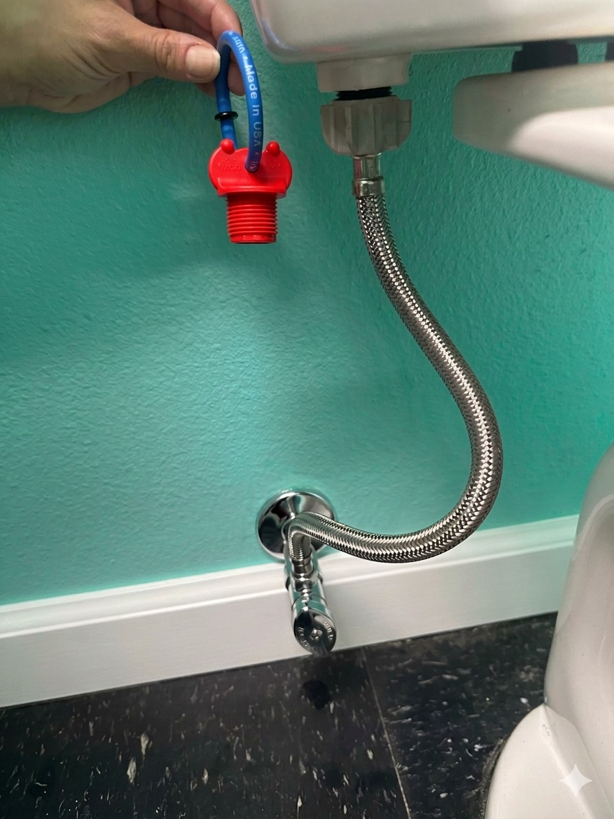 Picture of Toilet Supply Line Plug w/7/8" Ballcock Threads w/ Tubing Ring (QTY 1)